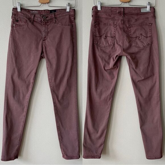 AG Adriano Goldschmied Abbey Ankle Purple Mid-Rise Ankle Jeans - Size: 26 - Picture 1 of 9